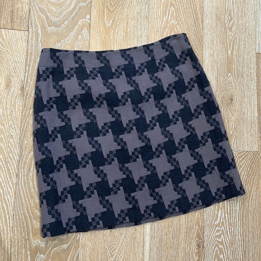Boden Houndstooth Wool Skirt